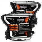 Ford F150 2015-2017 Glossy Black LED Projector Headlights DRL Dynamic Signal Activation