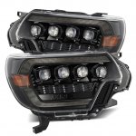 Toyota Tacoma 2012-2015 Glossy Black Smoked LED Quad Projector Headlights DRL Dynamic Signal Activation