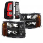 2013 GMC Sierra Denali Black Headlights LED Tail Lights