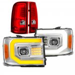 2011 GMC Sierra Projector Headlights DRL Dynamic Signal LED Tail Lights