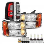 2009 GMC Sierra 3500HD LED Bulbs Headlights Black LED Tail Lights