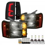 2012 GMC Sierra Smoked LED Bulbs Headlights LED Tail Lights