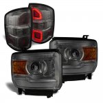 2014 GMC Sierra 1500 Smoked Projector Headlights LED Tail Lights