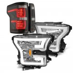 2015 Ford F150 XL DRL Headlights Smoked Full LED Tail Lights