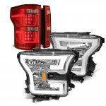 2015 Ford F150 XL DRL Headlights Full LED Tail Lights Red
