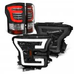 2017 Ford F150 XL Smoked DRL Headlights Black Custom LED Tail Lights
