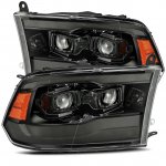 Dodge Ram 3500 2010-2018 5th Gen Glossy Black Smoked Projector Headlights LED DRL Dynamic Signal