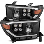 Toyota Sequoia 2008-2017 Glossy Black LED Quad Projector Headlights DRL Activation