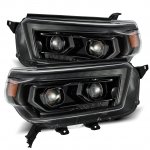 2010 Toyota 4Runner Glossy Black Smoked Projector Headlights LED DRL Signal
