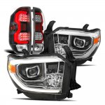 2019 Toyota Tundra DRL Projector Headlights Black LED Tail Lights