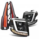 2020 Chevy Tahoe Black DRL Projector Headlights Full LED Tail Lights Conversion 2020 Chevy Tahoe Black DRL Projector Headlights Full LED Tail Lights Conversion