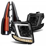 2019 Chevy Suburban Smoked DRL Projector Headlights Full LED Tail Lights Conversion