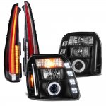 2009 GMC Yukon Black Halo Projector Headlights Full LED Tail Lights Conversion