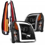 GMC Yukon Denali 2007-2014 Black DRL Projector Headlights Full LED Tail Lights Conversion