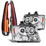 Chevy Tahoe 2007-2014 Halo Projector Headlights Full LED Tail Lights Conversion