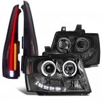 2007 Chevy Suburban Smoked Halo Projector Headlights Full LED Tail Lights Conversion