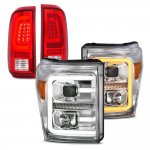 Ford F250 Super Duty 2011-2016 Switchback DRL Projector Headlights LED Tail Lights