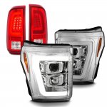 Ford F250 Super Duty 2011-2016 DRL Projector Headlights LED Tail Lights