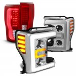 2018 Ford F350 Super Duty DRL Projector Headlights LED Tail Lights