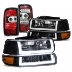 2004 Chevy Suburban Black DRL Headlights LED Tail Lights