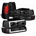 Chevy Silverado 2500 1999-2002 Smoked Tube DRL Headlights LED Tail Lights