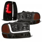 2000 GMC Sierra Smoked LED Tube DRL Headlights Tail Lights