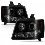 2007 Chevy Tahoe Black Smoked Projector Headlights