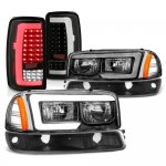 GMC Yukon 2000-2006 Black DRL Headlights Full LED Tail Lights