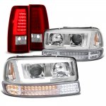 GMC Sierra 1500HD 2001-2006 DRL Projector Headlights Dynamic Signals Bumper Lights LED Tail Lights