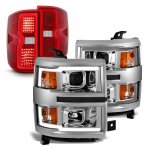Chevy Silverado 1500 2014-2015 DRL Projector Headlights LED Tail Lights Chevy Silverado 1500 2014-2015 DRL Projector Headlights LED Tail Lights