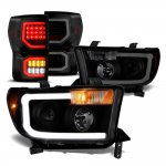 2010 Toyota Tundra Black Smoked LED DRL Projector Headlights Tail Lights