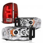 Dodge Ram 2500 2003-2005 Halo Projector Headlights Custom LED Tail Lights Dodge Ram 2500 2003-2005 Halo Projector Headlights Custom LED Tail Lights