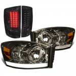 2007 Dodge Ram 2500 Smoked Tube DRL Headlights LED Tail Lights
