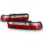 Acura Integra Coupe 1990-1993 Red and Clear Euro Tail Lights