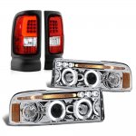 1997 Dodge Ram Halo Projector Headlights Tube LED Tail Lights