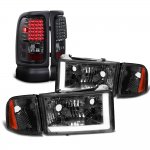 1997 Dodge Ram 2500 Smoked DRL Headlights LED Tail Lights