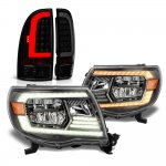 Toyota Tacoma 2005-2011 Black Smoked Switchback DRL LED Headlights Tail Lights