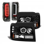 Ford Bronco 1992-1996 Black Halo Projector Headlights Tube LED Tail Lights