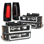 1994 GMC Jimmy Full Size Black LED DRL Headlights Tinted Tail Lights