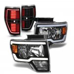 2010 Ford F150 Black LED DRL Headlights Tail Lights
