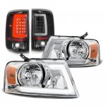 2006 Ford F150 Switchback LED DRL Headlights Black Tail Lights