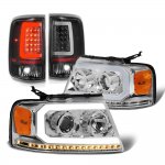 2007 Ford F150 DRL Projector Headlights LED Signals Black Tail Lights