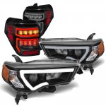 Toyota 4Runner 2014-2020 Black DRL Projector Headlights LED Tail Lights