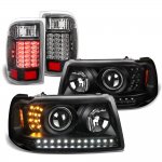 2010 Ford Ranger Black LED Signals Projector Headlights Tail Lights