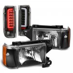 1991 Ford F150 Black Headlights LED Tail Lights 1991 Ford F150 Black Headlights LED Tail Lights