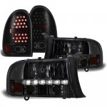 2001 Dodge Durango Smoked DRL Headlights LED Tail Lights 2001 Dodge Durango Smoked DRL Headlights LED Tail Lights