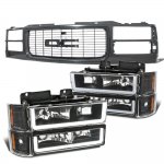 1994 GMC Jimmy Full Size Black Grille LED DRL Headlights Bumper Lights