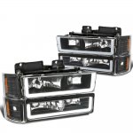 GMC Suburban 1994-1999 Black LED DRL Headlights Bumper Lights