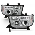 2010 Toyota Tundra Clear Dual Halo Projector Headlights with LED