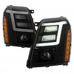 Cadillac Escalade 2007-2014 Black Smoked Projector Headlights